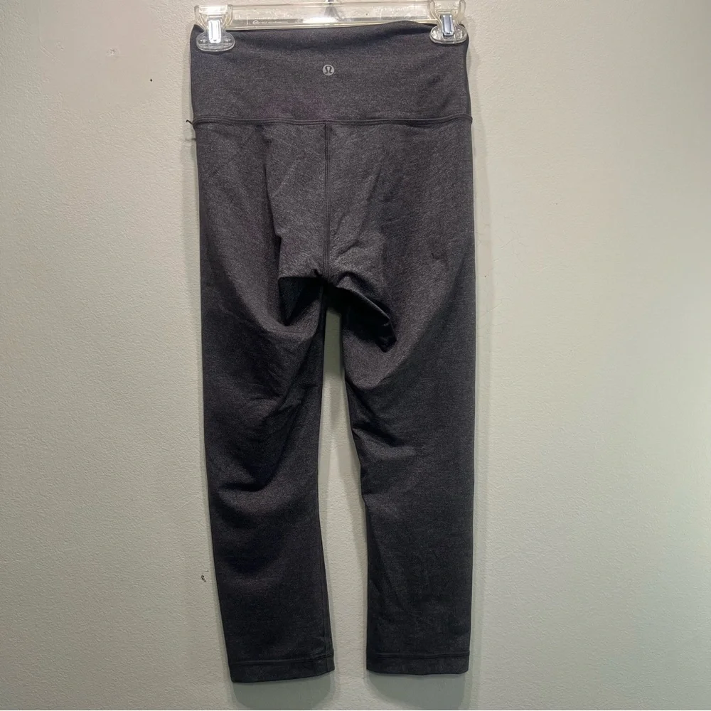 Lululemon Wunder Under Hi-Rise Cropped Leggings Womens Size 6 Gray Heathered